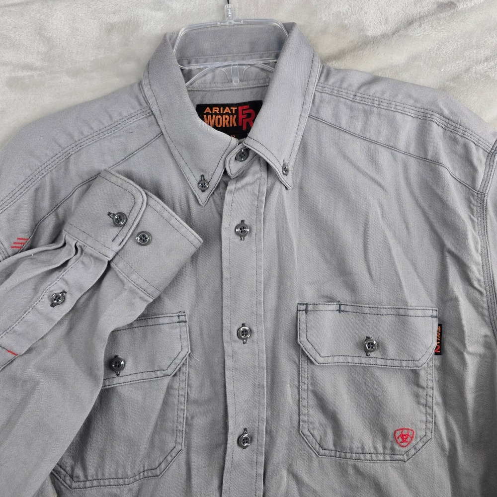 Ariat Men's Gray Work FR  Button-Down Shirt